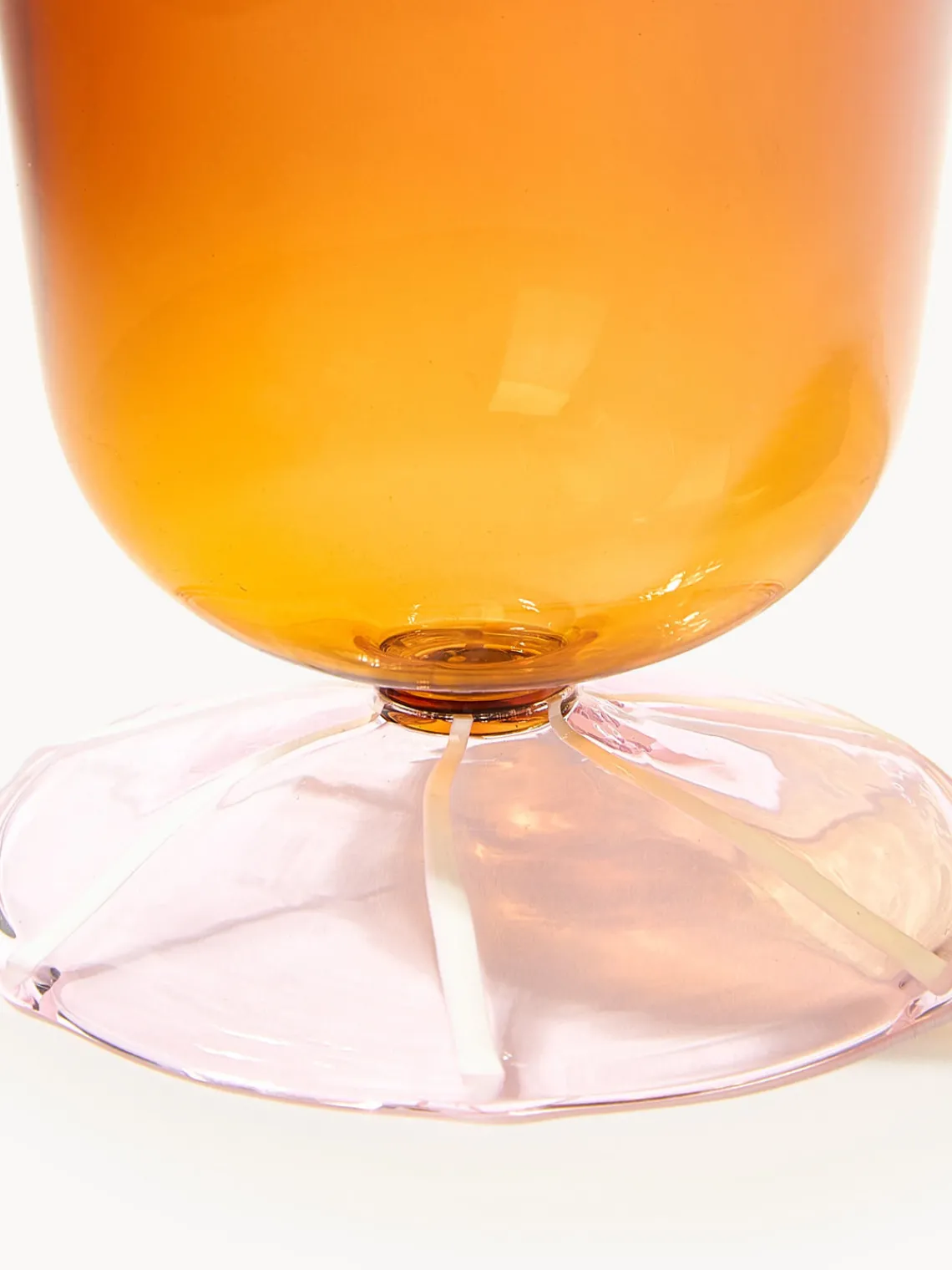Online &k Amsterdam Verres à eau faits main en verre borosilicaté Eve, 2 pièces Orange, rose pâle transparent