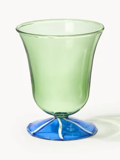 Sale &k Amsterdam Verres à eau faits main en verre borosilicaté Eve, 2 pièces Vert clair, bleu transparent