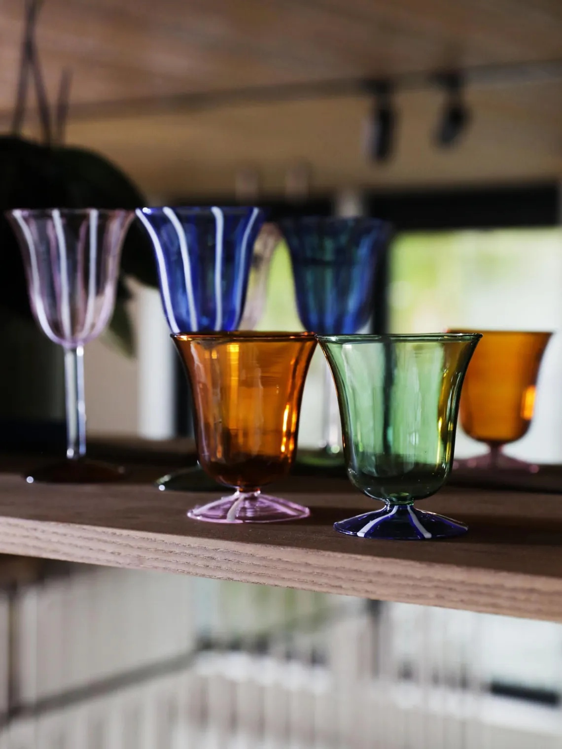 Sale &k Amsterdam Verres à eau faits main en verre borosilicaté Eve, 2 pièces Vert clair, bleu transparent