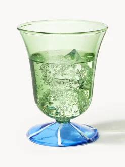 Sale &k Amsterdam Verres à eau faits main en verre borosilicaté Eve, 2 pièces Vert clair, bleu transparent