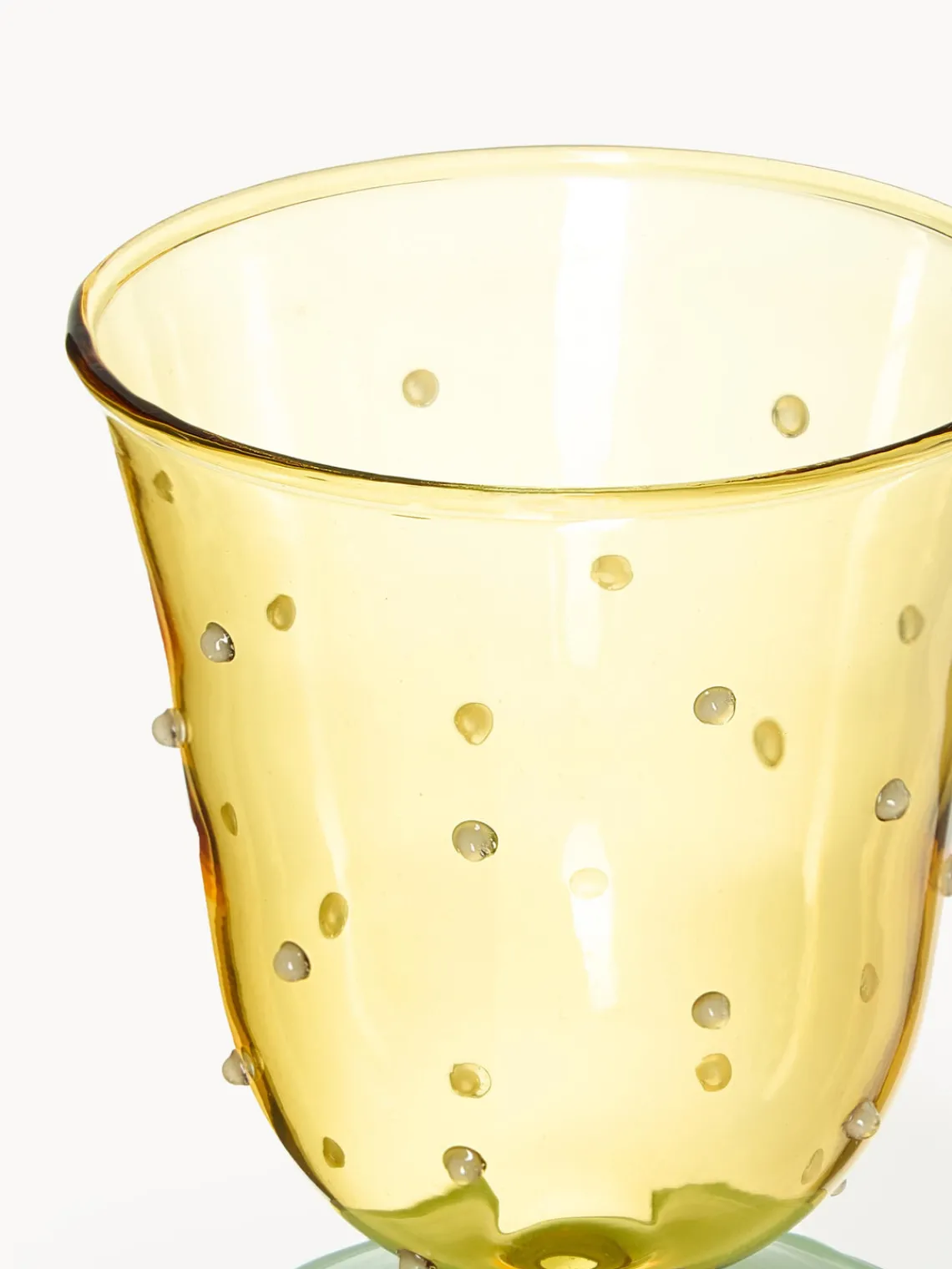 Online &k Amsterdam Verres à eau faits main en verre borosilicaté Dot, 2 pièces Jaune pâle transparent, vert clair