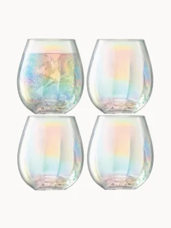 Best Lsa International Verres à eau irisés soufflés bouche Pearl, 4 élém.