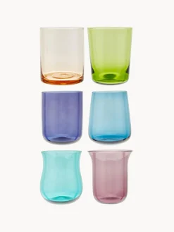 Hot Bitossi Home Verres à eau soufflés bouche Diseguale, 6 élém. Multicolore, transparent