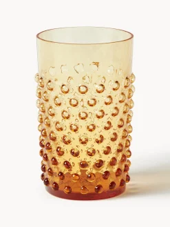 Discount ANNA VON LIPA Verres à eau soufflés bouche Hobnail, 6 pièces Orange, transparent
