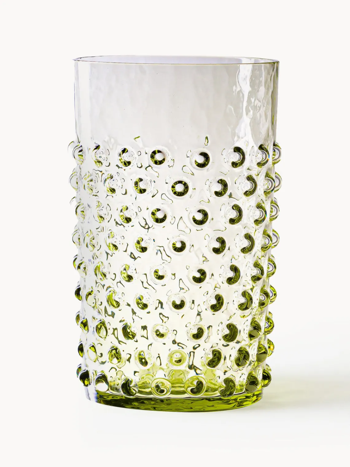 Clearance ANNA VON LIPA Verres à eau soufflés bouche Hobnail, 6 pièces Vert, transparent