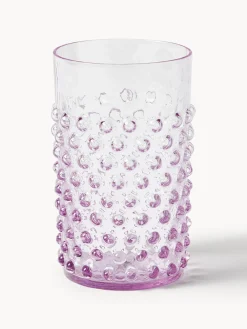 Online ANNA VON LIPA Verres à eau soufflés bouche Hobnail, 6 pièces Lilas, transparent