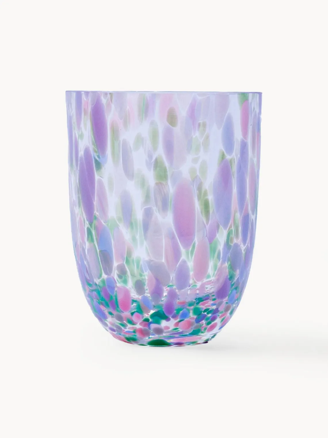 Best ANNA VON LIPA Verres à eau soufflés bouche Big Confetti, 6 pièces Lilas, rose, bleu, transparent