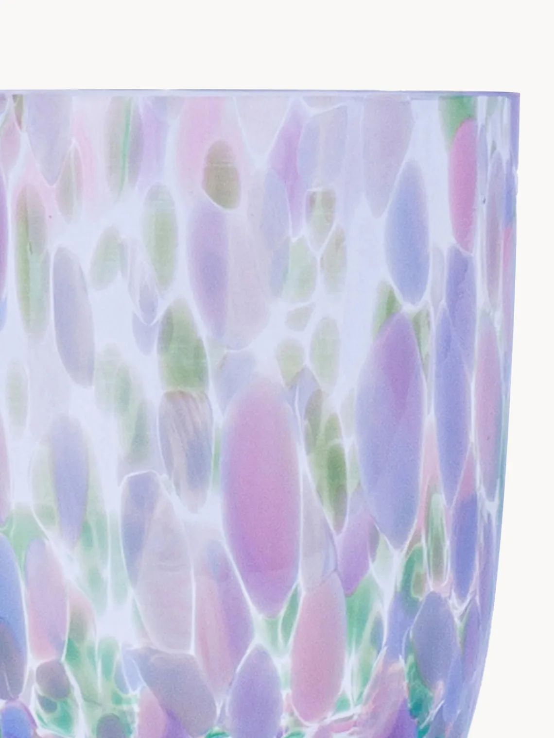 Best ANNA VON LIPA Verres à eau soufflés bouche Big Confetti, 6 pièces Lilas, rose, bleu, transparent