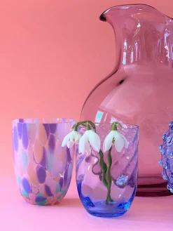 Online ANNA VON LIPA Verres à eau soufflés bouche Big Confetti, 6 pièces Pêche, lilas, rose pâle, transparent