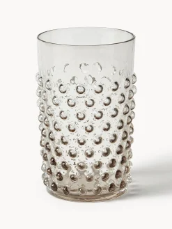 Hot ANNA VON LIPA Verres à eau soufflés bouche Hobnail, 6 pièces Grège, transparent