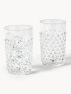Clearance ANNA VON LIPA Verres à eau soufflés bouche Hobnail, 6 pièces Transparent