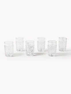 Clearance ANNA VON LIPA Verres à eau soufflés bouche Hobnail, 6 pièces Transparent