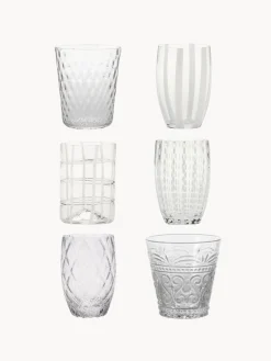 New zafferano Verres à eau soufflés bouche Melting, 6 élém.