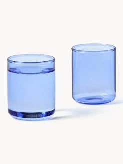 Hot Lyngby Verres à liqueur en verre borosilicate Torino, 2 pièces Bleu, transparent