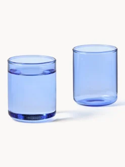 Hot Lyngby Verres à liqueur en verre borosilicate Torino, 2 pièces Bleu, transparent