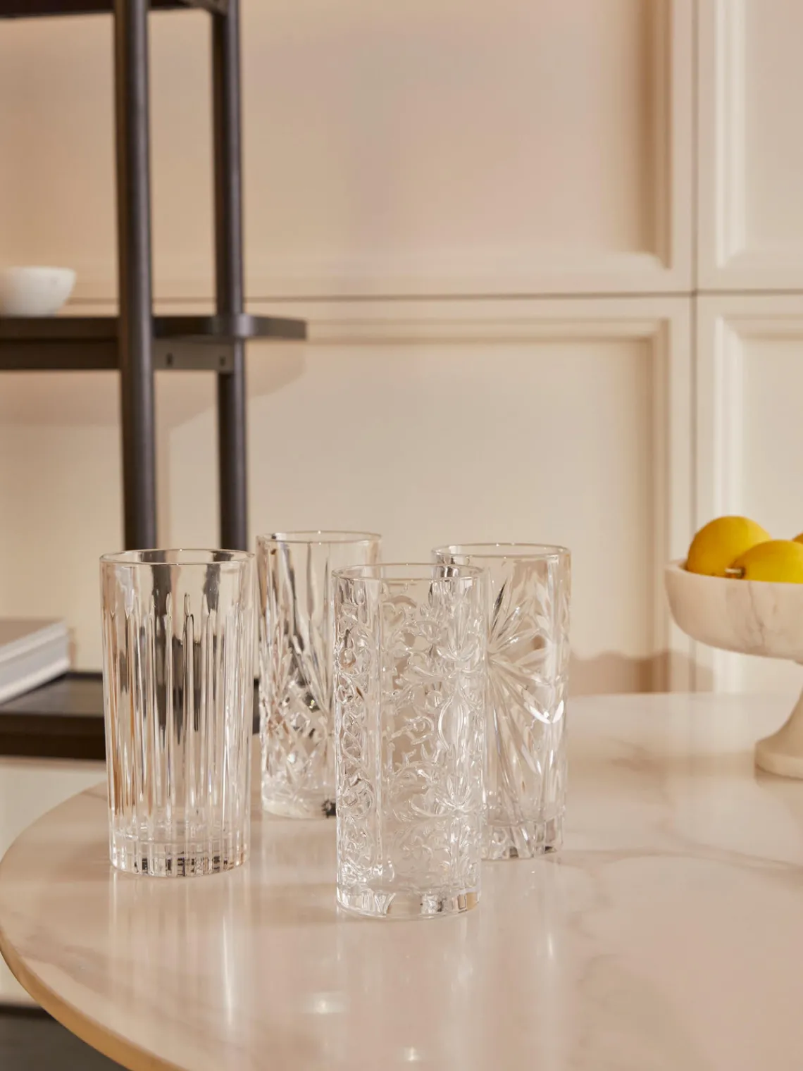 Fashion RCR Verres à long drink en cristal avec embossage décoratif Bichiera, 4 élém.