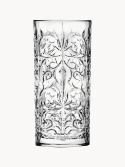 Fashion RCR Verres à long drink en cristal avec embossage décoratif Bichiera, 4 élém.