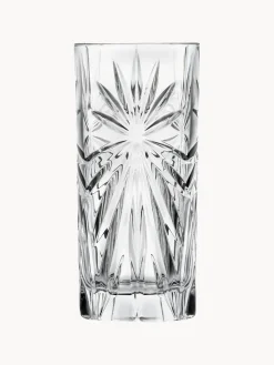 Fashion RCR Verres à long drink en cristal avec embossage décoratif Bichiera, 4 élém.
