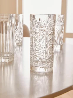 Fashion RCR Verres à long drink en cristal avec embossage décoratif Bichiera, 4 élém.