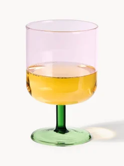 Outlet Lyngby Verres à vin en verre borosilicaté Torino, 2 pièces Rose pâle transparent, vert