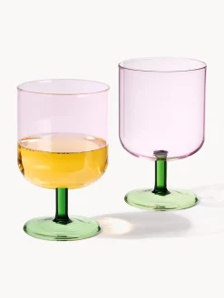 Outlet Lyngby Verres à vin en verre borosilicaté Torino, 2 pièces Rose pâle transparent, vert