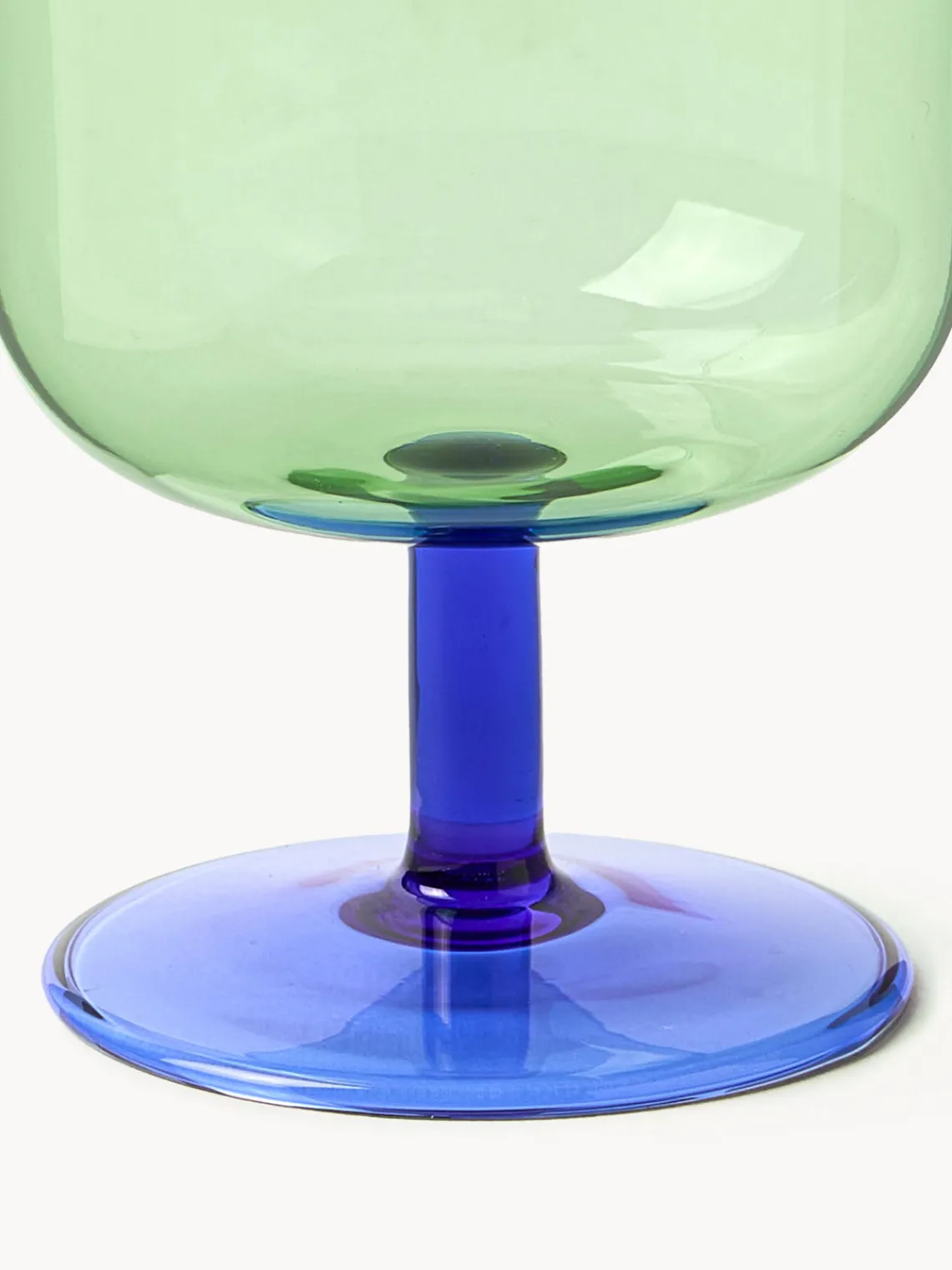 Clearance Lyngby Verres à vin en verre borosilicaté Torino, 2 pièces Vert transparent, bleu roi