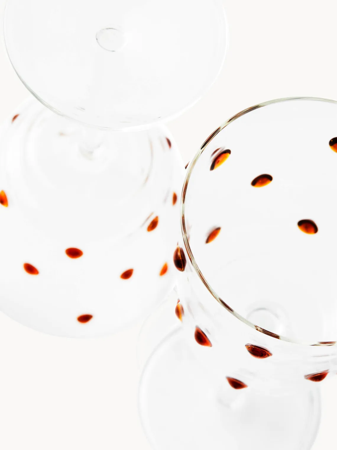 New Pols Potten Verres à vin en verre borosilicate soufflé bouche Nob, 2 pièces Transparent, brun clair