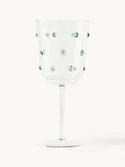 Clearance Pols Potten Verres à vin en verre borosilicate soufflé bouche Nob, 2 pièces Transparent, vert