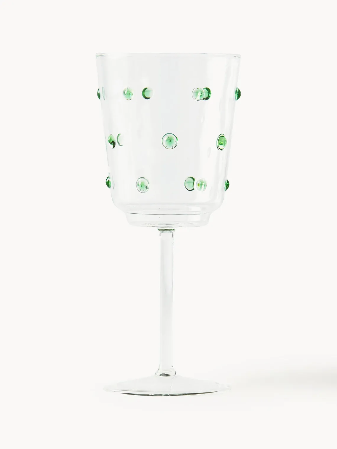 Clearance Pols Potten Verres à vin en verre borosilicate soufflé bouche Nob, 2 pièces Transparent, vert