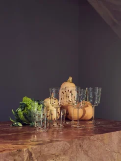 Clearance Pols Potten Verres à vin en verre borosilicate soufflé bouche Nob, 2 pièces Transparent, vert
