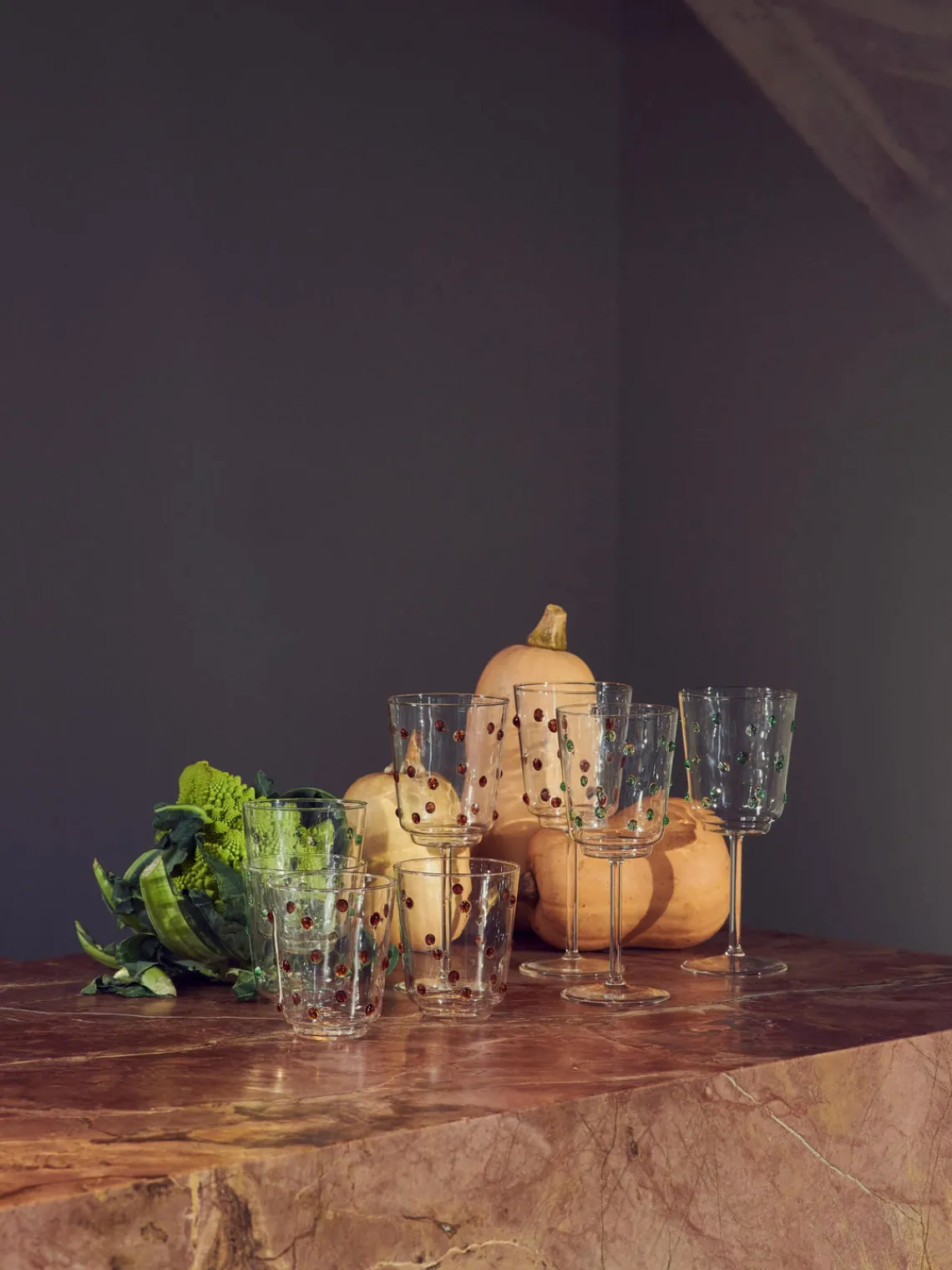 Clearance Pols Potten Verres à vin en verre borosilicate soufflé bouche Nob, 2 pièces Transparent, vert
