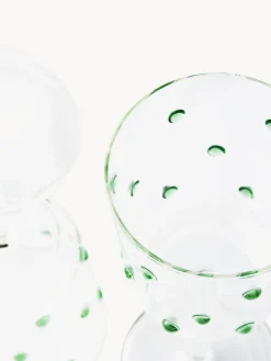 Clearance Pols Potten Verres à vin en verre borosilicate soufflé bouche Nob, 2 pièces Transparent, vert
