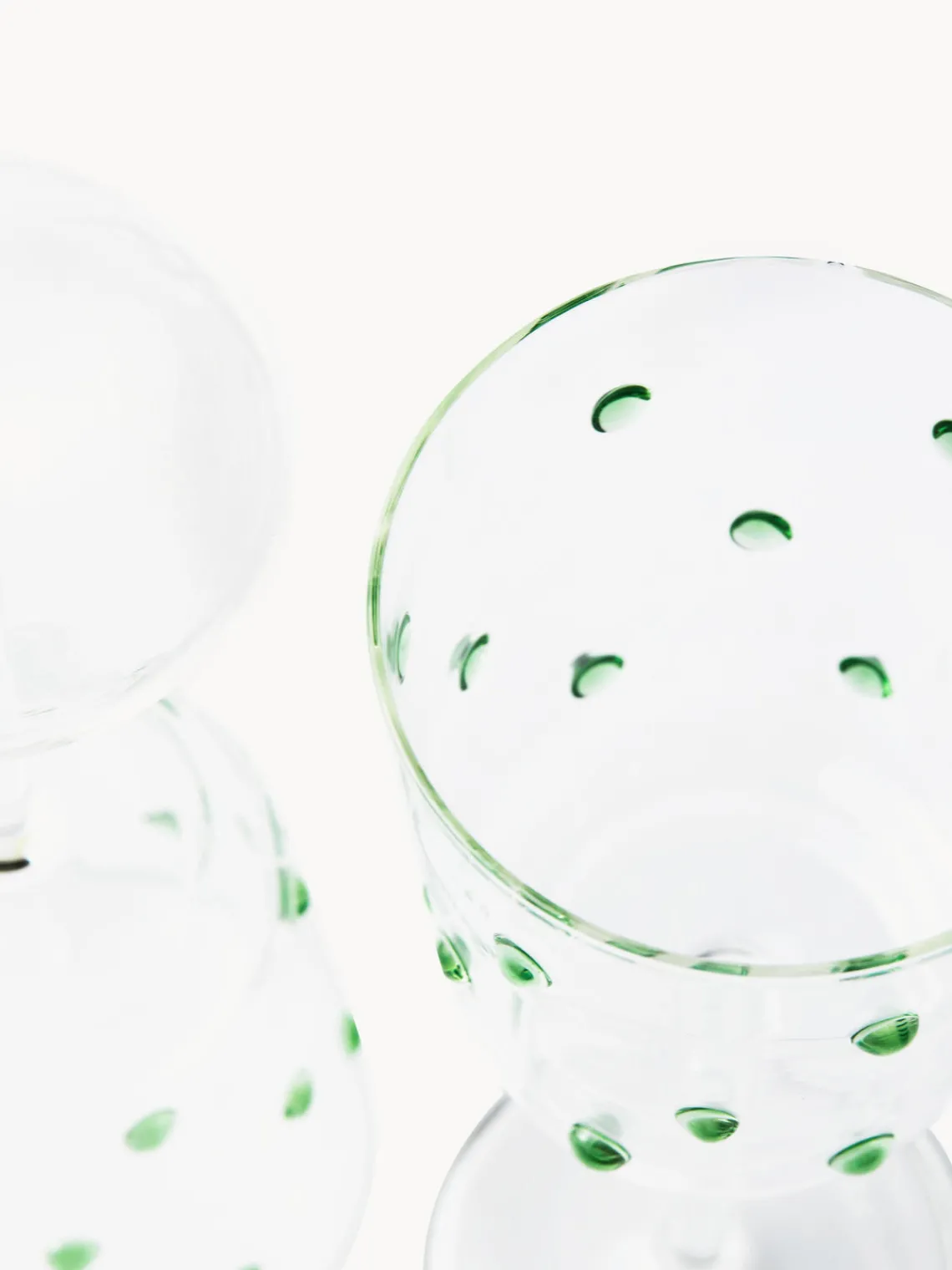 Clearance Pols Potten Verres à vin en verre borosilicate soufflé bouche Nob, 2 pièces Transparent, vert