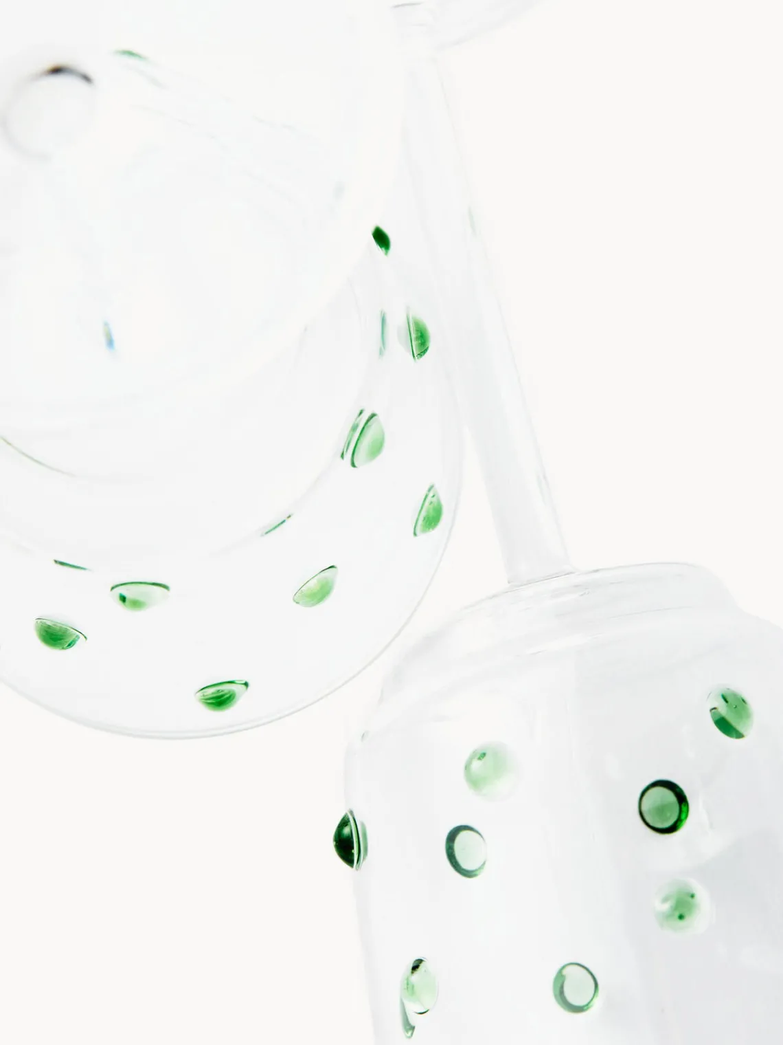 Clearance Pols Potten Verres à vin en verre borosilicate soufflé bouche Nob, 2 pièces Transparent, vert