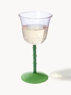 Clearance &k Amsterdam Verres à vin faits main en verre borosilicaté Dot, 2 pièces Lavande, transparent, vert