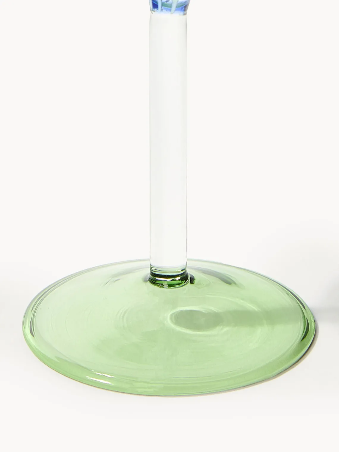 Best &k Amsterdam Verres à vin faits main en verre borosilicaté Eve, 2 pièces Bleu, transparent, vert clair