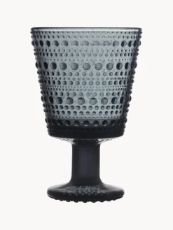 Hot iittala Verres à vin Kastehelmi, 2 pièces Gris foncé, transparent