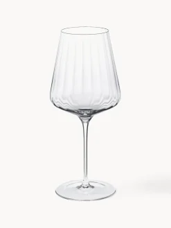 Hot GEORG JENSEN Verres à vin rouge en cristal strié Bernadotte, 6 pièces