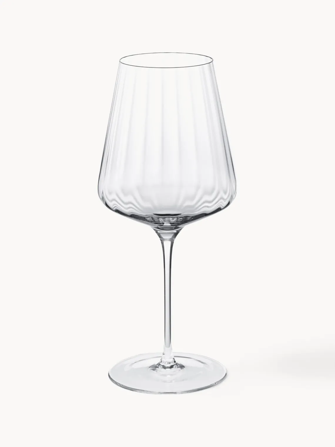 Hot GEORG JENSEN Verres à vin rouge en cristal strié Bernadotte, 6 pièces