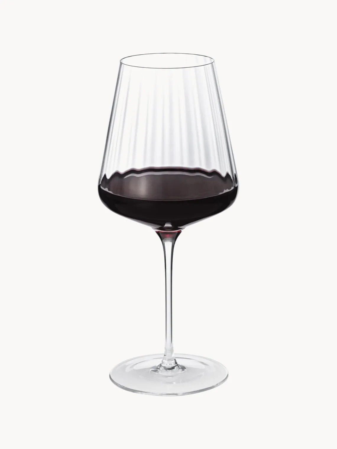 Hot GEORG JENSEN Verres à vin rouge en cristal strié Bernadotte, 6 pièces
