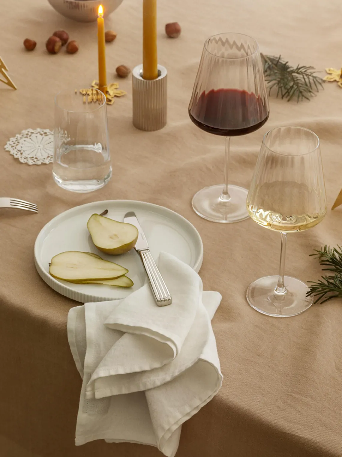 Hot GEORG JENSEN Verres à vin rouge en cristal strié Bernadotte, 6 pièces