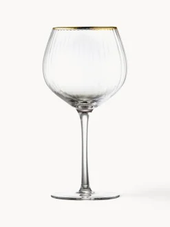 Discount Lyngby Verres à vin soufflés bouche avec bord doré Palermo, 4 pièces