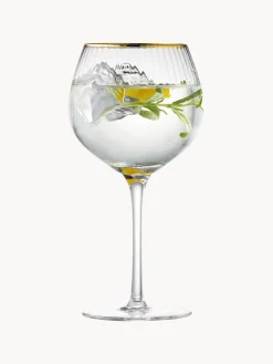 Discount Lyngby Verres à vin soufflés bouche avec bord doré Palermo, 4 pièces