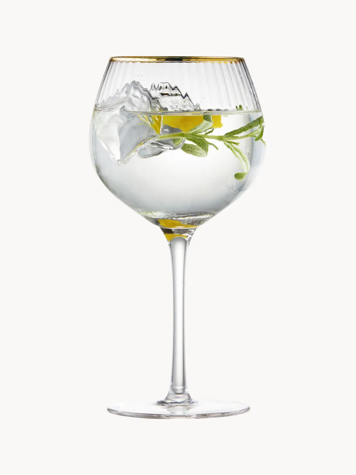 Discount Lyngby Verres à vin soufflés bouche avec bord doré Palermo, 4 pièces