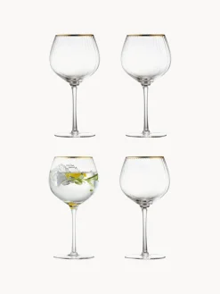 Discount Lyngby Verres à vin soufflés bouche avec bord doré Palermo, 4 pièces
