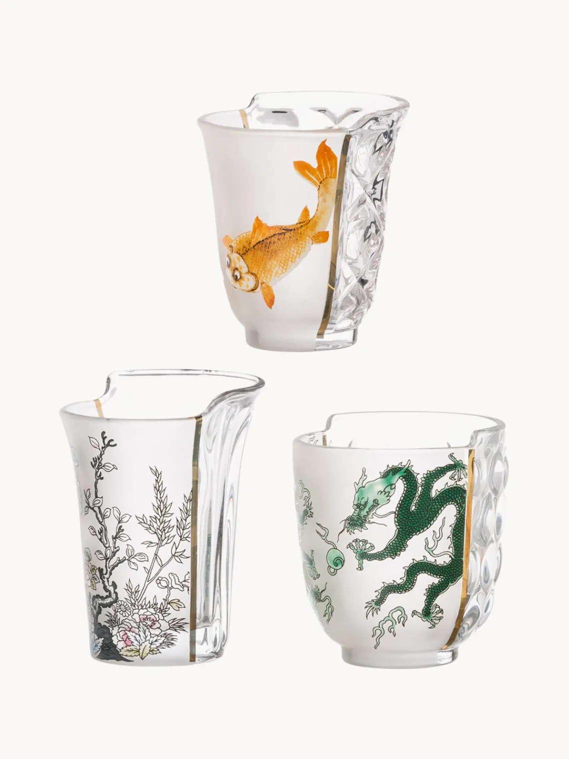 Sale SELETTI Verres artisanaux Hybrid, 3 élém.