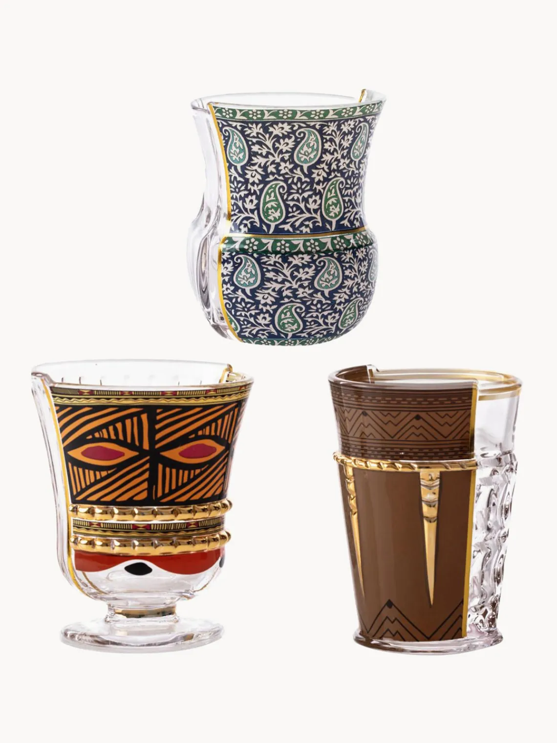 Discount SELETTI Verres en cristal Hybrid, 3 élém.