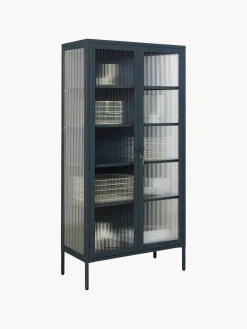 Discount Mustard Made Vitrine en métal et verre strié The Collector Anthracite